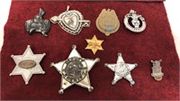 Lot of tin and metal badges.  Included Lone