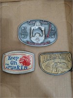 Lot of various buckles including - Trucker themed