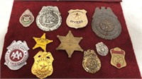 Lot of vintage tin and metal badges