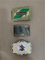 Lot of various buckles including - Anheuser Busch