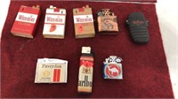 Large lot of cigarette advertisement lighters