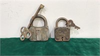 Antique locks with keys