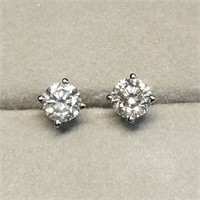 Certified14K  Diamond (Si, I-J, 0.54Ct) Earrings