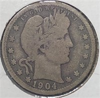1904-O Barber Quarter VG