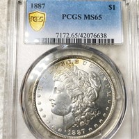 1887 Morgan Silver Dollar PCGS - MS65