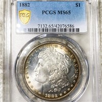 1882 Morgan Silver Dollar PCGS - MS65