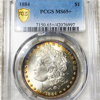 1884 Morgan Silver Dollar PCGS - MS65+