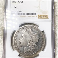 1893-S Morgan Silver Dollar NGC - F12