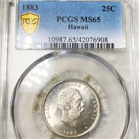 1883 Kingdom Of Hawaii Quarter PCGS - MS65