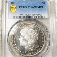 1881-S Morgan Silver Dollar PCGS - MS 65 DMPL