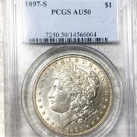 1897-S Morgan Silver Dollar PCGS - AU50