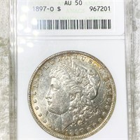 1897-O Morgan Silver Dollar ANACS - AU50