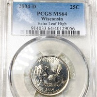 2004-D Wisconsin Quarter PGCS- MS64 EX LF HIGH
