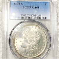 1890-S Morgan Silver Dollar PCGS - MS63