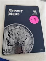 MECURY DIMES COIN BOOK - 75 TOTAL