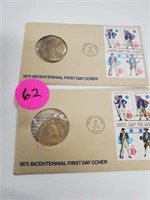 1975 BICENTENNIAL FIRST DAY COVER COINS- TWO TOTAL