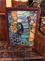 Peacock stained glass suncatcher