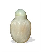 Chinese Carved Jade Snuff Bottle, 18th C#