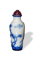 Chinese White Peking Glass Snuff Bottle, 18th C#