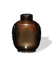 Chinese Brown Glass Snuff Bottle, 19th Century