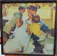 NORMAN ROCKWELL - LUNCH COUNTER - TIN LITHO