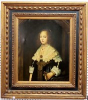 17TH CENTURY STYLE LADY - OIL ON CANVAS