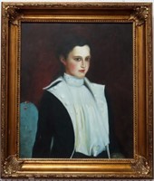 19TH CENTURY FRENCH LADY - OIL ON CANVAS