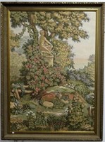 TAPESTRY - STATUE WITH ROSES