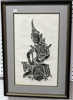 ASIAN RELIEF WATERCOLOR - GODDESS