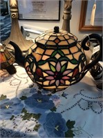 Tea pot stain glass lamp