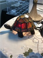 Small turtle stain glass lamp