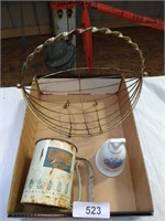 Flour Sifter, Basket & Decorative Bell