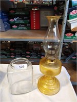 Kerosene Lamp & Glass Canister