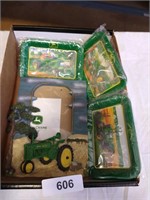 (4) Small John Deere Trays & Picture Frame