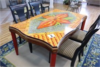 Hand Painted Dining Room Table (71" x 42 1/2" x