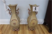 Pair of 22" Tall Metal Vases (Room 1)