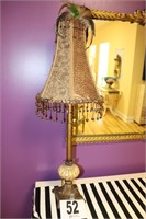 30" Tall Wood & Marble Base Lamp with Shade (R2)