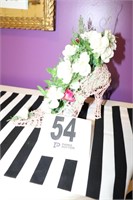 Shoe with Flowers Decor (7" Tall) (R2)