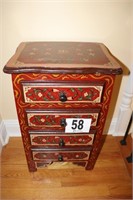 13x17x27" Wood Hand Painted Small Chest of