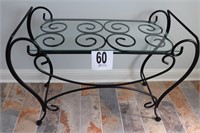 16x41" Heavy Iron Glass Top Table (R2)