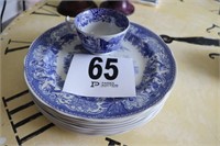 (8) Spode Plates with (1) Cup (The Spode Blue