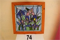 13x13" Framed Stained Glass Type Artwork (R2)
