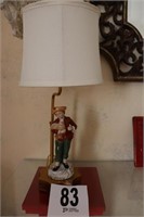 23" Tall Metal & Porcelain Base Lamp with Shade