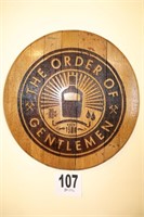 21" Tall Wood 'The Order of Gentlemen Barrel Top'