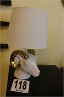 18" Tall Ram Head Lamp with Shade (R3)