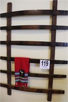 35x48" Wood Whiskey Barrel Slat Towel Holder (R3)