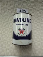 Metal Texaco Havoline Motor Oil Can (Empty)