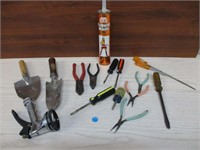 Tool Lot - Pliers, Screwdrivers, Sprayer + More