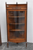Beautiful Antique Oak Corner Curio Cabinet