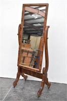 Antique Umpire Style Scroll Cheval/Dressing Mirror